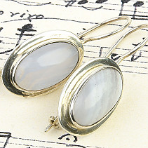 Chalcedony earrings slim ovals Ag 925/1000