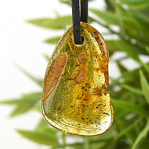 Amber pendant drilled 32mm