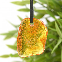 Amber pendant drilled 30mm