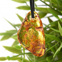 Amber pendant drilled 37mm