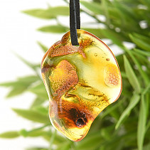 Amber pendant drilled 38mm