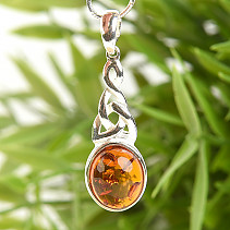 Silver pendant with amber Ag 925/1000