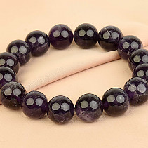 Dark purple amethyst bracelet with round stones