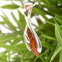 Pendant with stone amber Ag 925/1000