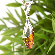 Silver pendant with oval amber Ag 925/1000