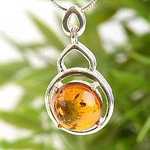 Modern silver jewelry with amber Ag 925/1000