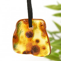 Amber pendant drilled 26mm