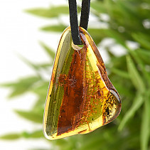 Amber pendant drilled 33mm