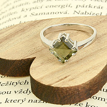 Vltavínový prsten Ag 925/1000