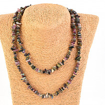 Long necklace pieces of stones - tourmaline mixture