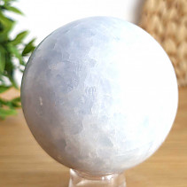 Polished ball of blue calcite 7.9 cm