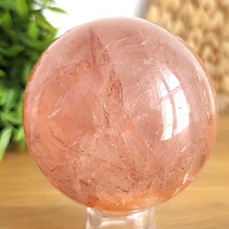 Polished crystal ball with hematite 79mm