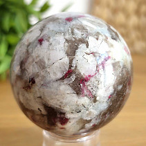 Smooth ball of tourmaline rubellite in quartz Ø 60mm