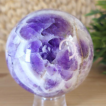 Chevron amethyst stone in the shape of a sphere with a diameter of 7.6 cm