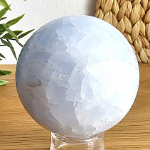 Ball of blue calcite stone with a diameter of 6.3 cm