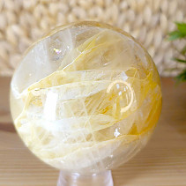 Crystal stone with limonite in the shape of a sphere with a diameter of 8.0 cm
