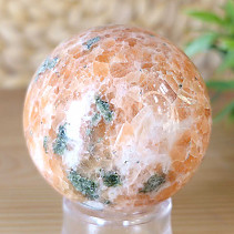 Ball of orange calcite stone with a diameter of 4.8 cm