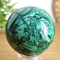 Malachite stone in the shape of a ball with a diameter of 5.7 cm