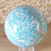 Amazonite stone in the shape of a ball with a diameter of 7.9 cm