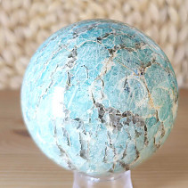Amazonite stone in the shape of a ball with a diameter of 7.6 cm