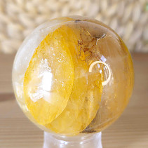 Kámen křišťál s limonitem ve tvaru koule o průměru 5,8cm
