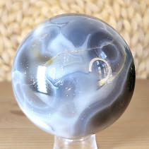 Agate stone in the shape of a ball with a diameter of 8.2 cm