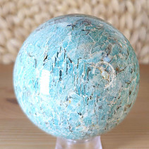 Amazonite stone in the shape of a ball, diameter 7.8 cm