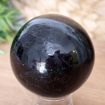 Black tourmaline stone in the shape of a sphere with a diameter of 5.9 cm