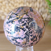 Rhodonite stone in the shape of a ball with a diameter of 6.5 cm