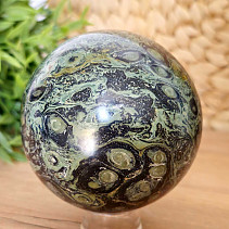 Kambaba jasper stone in the shape of a smooth ball with a diameter of 8.5 cm