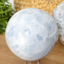 Blue calcite stone in the shape of a ball 1596 grams