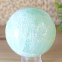 Ball-shaped pistachio calcite stone 512g