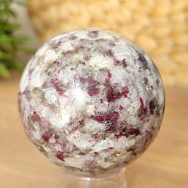 Tourmaline rubellite stone in the shape of a sphere 311 grams