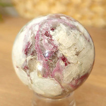 Tourmaline rubellite stone in quartz in the shape of a sphere 197 grams