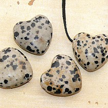Dalmatian jasper pendant in the shape of heart