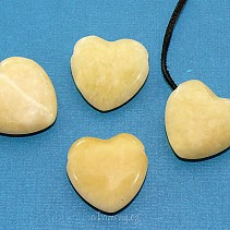 Žlutý kalcit přívěsek ve tvaru srdce