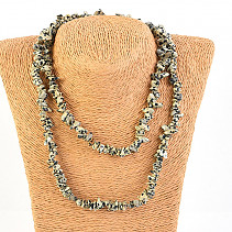 Long necklace pieces of stones - jasper dalmation