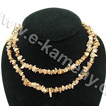 Long necklace pieces of stones - larger pictorial jasper