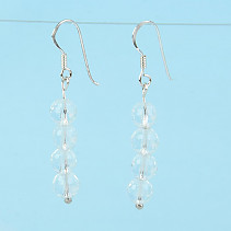 Earrings made of stone, crystal beads faceted Ag