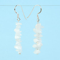Earrings made of white quartz stone Ag