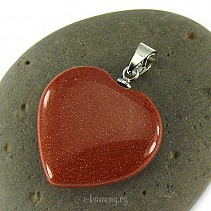 Synt. avanturinový heart pendant (jewelry) 2.7 cm