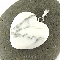 Magnesite pendant heart (jewelery) 2.7 cm