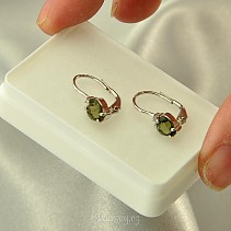 Earrings with moldavites Ag 925/1000 17 mm