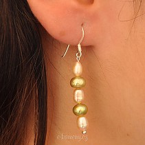 Right river pearls earring hooks Ag 44 mm