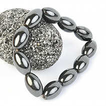 Large oval bracelet - Hematite