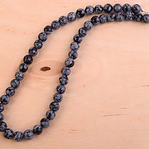 Vločkový obsidián náhrdelník kuličky 49cm