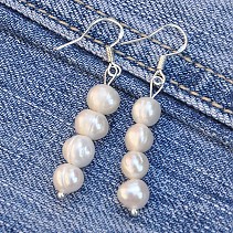 White pearl earrings 47 mm