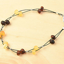 Knotted bracelet with amber 20 cm