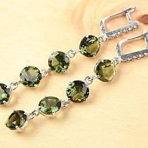 Earrings with moldavite Ag 925/1000