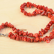 Necklace shells red dyed 45cm